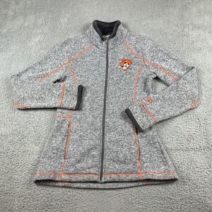 Oklahoma State Cowboys Jacket Womens Medium Grey Champion‎ Full Zip Shirt OSU